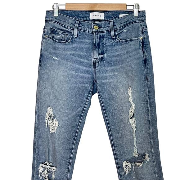 Frame Womens Le Garcon Beldon Rips Straight Leg Jeans Size 25 Distressed - Picture 3 of 12